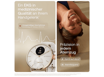 WITHINGS ScanWatch 2 — Smartwatch, Dorado, Acero inoxidable