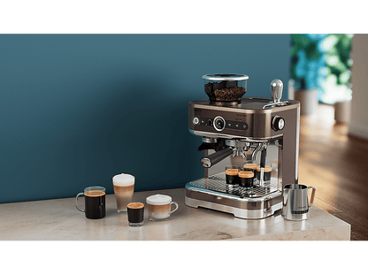 PHILIPS Barista Brew PSA3228/01 — Cafetera express, Molinillo integrado, Prensador calibrado premium, doble container de café, Capacidad 2,3l