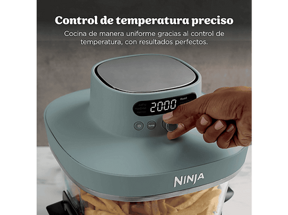 NINJA CRISPi PRO — Freidora de aire, 2050 W, 2 Recipientes de Vídrio: 5..7L y 2.3L, Verde, 5.7 l