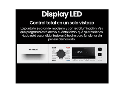 INFINITON SD-BC9DWP — Secadora Bomba de Calor, 9 kg, 16 programas, Blanco