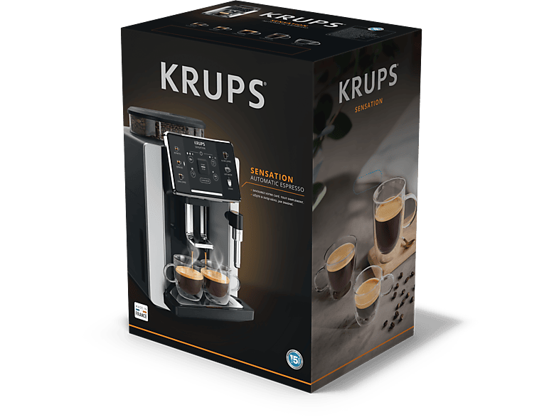 KRUPS Sensation C90 EA910E10 — Cafetera superautomática, 1450 W, 1.7 L, 6 programas, Autolimpieza