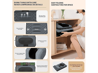 INF Colchoneta de masaje con almohadillas térmicas para masaje de cuerpo c — Masajeador, Gris