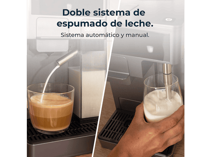 CECOTEC FreeStyle Latte T — Cafetera de cápsulas, 1350 W, Gris, 20 bar, 0,4 l