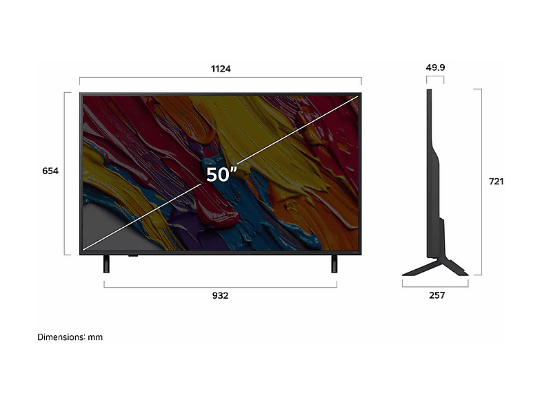 LG 50QNED82A6B.AEU — TV QNED 50", UHD 4K, Procesador Inteligente α7 AI Processor 4K Gen8, Smart TV, DVB-T2 (H.265)