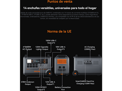 OSCAL PowerMax 3600SE — Estación de energía