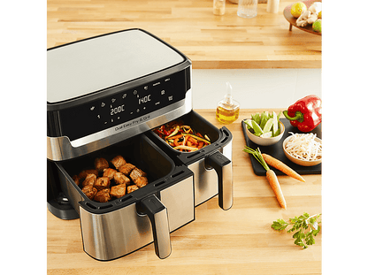 MOULINEX Dual Fry & Grill EZ905D — Freidora de aire, 2700 W, 8.3 L, Táctil, Inox