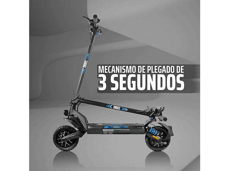 ZWHEEL ZLion Duo — Patinete eléctrico, Pot. máx. 2000 W, Carga máx. 120 kg, 15000 mAh, Negro