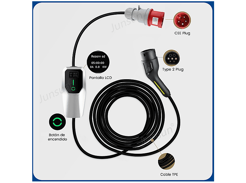 SMORGR 8 M 11kW 16A IP67 Tipo 2 — Cargadores vehículos eléctricos, plateado