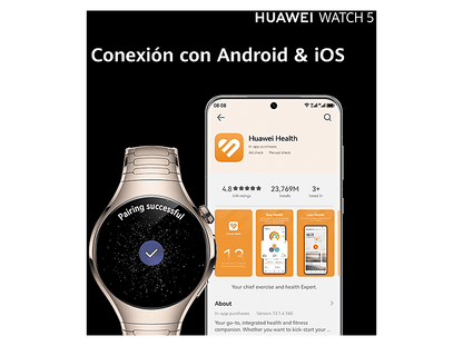 HUAWEI Watch 5 — Smartwatch, 46mm, 32 GB, Negro, NFC