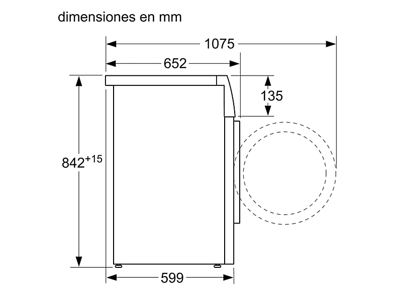 BOSCH WTR85V91ES — Secadora, 8 kg, Blanco, Bomba de calor