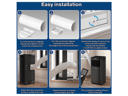 ERIKSSØN Silent Comfort Series Mobile Air conditioner Negro — Aire acondicionado portátil, 30 m², 10000 fg/h, 61 dB(A)