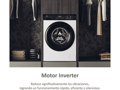 HAIER I-Pro Series 3 HW90-BP14939-S — Lavadora carga frontal, 9kg, Antibacterias, Blanco, 1400rpm