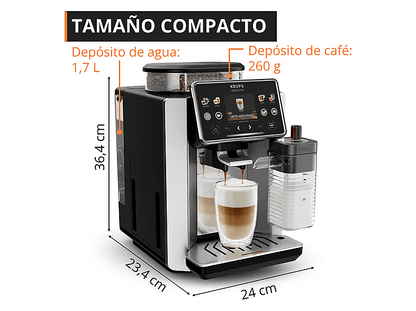KRUPS Sensation Elite Hot & Cold EA918 — Cafetera superautomática, Molinillo, Táctil, Espumador, 1450 W
