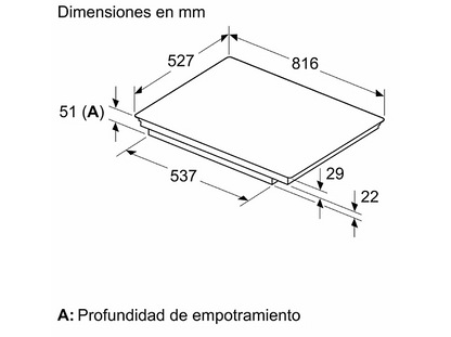 BOSCH PIE875HC1E — Placa inducción, 28 cm, 80 cm, Negro, 4 zonas