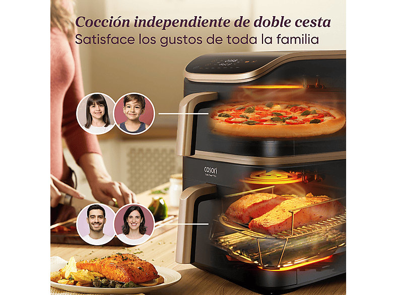 COSORI Turbo Tower Pro Smart™ Chef Edition — Freidora de aire, 2630 W, Negro, Doble Resistencia, 10.8 l