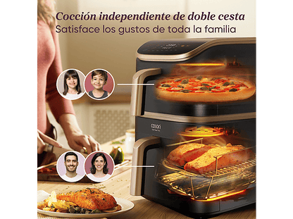 COSORI Turbo Tower Pro Smart™ Chef Edition — Freidora de aire, 2630 W, Negro, Doble Resistencia, 10.8 l