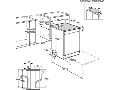 AEG FFB74927ZW — Lavavajillas, 14 servicios, 8 programas, 60 cm, Blanco
