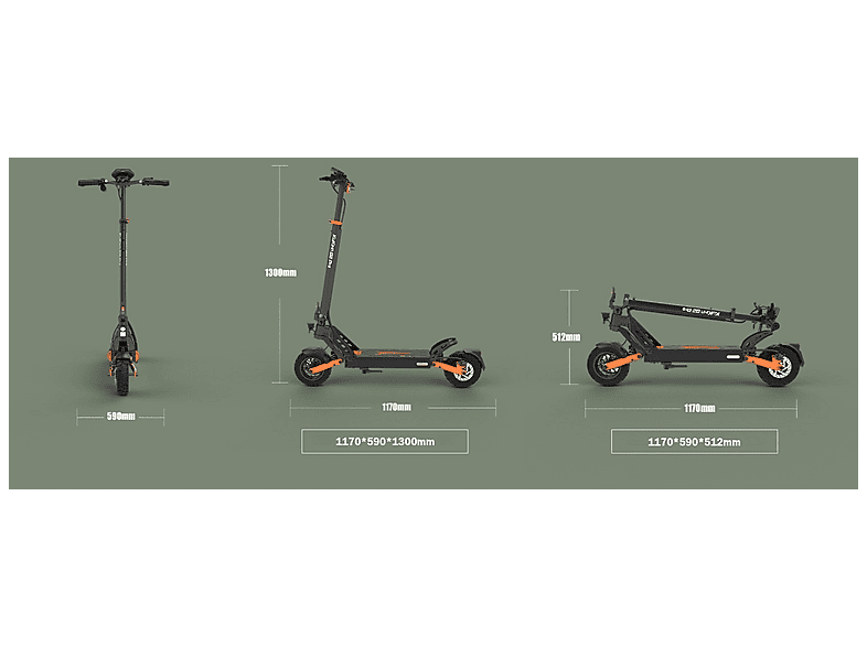 KUKIRIN G2 Pro VMP — Patinete eléctrico, Pot. máx. 500 W, Carga máx. 120 kg, negro (ref. 168226373)