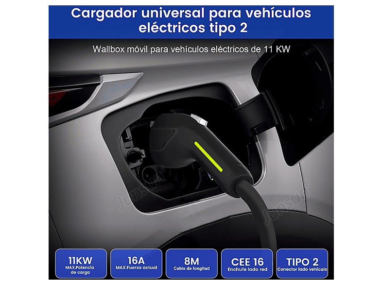 SMORGR 8 M 11kW 16A IP67 Tipo 2 — Cargadores vehículos eléctricos, plateado