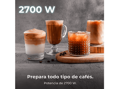 CECOTEC Baristeo Classic — Cafetera express, 2700 W, Preinfusión, Portafiltro 58 mm, Plata