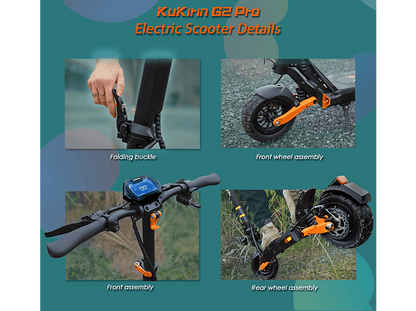 KUKIRIN G2 Pro VMP — Patinete eléctrico, Pot. máx. 500 W, Carga máx. 120 kg, negro (ref. 168226373)