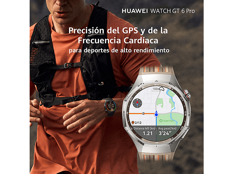 HUAWEI Watch GT6 Pro — Smartwatch, 46mm, Titanio, Pantalla AMOLED, 21 días Autonomía