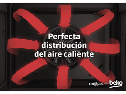 BEKO BBSE12120XD — Pack Horno + Placa, 59 cm, Inox, Horno Multifunción, 72 l