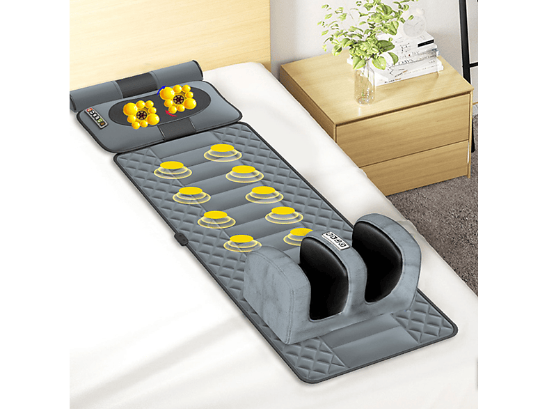 INF Colchoneta de masaje con almohadillas térmicas para masaje de cuerpo c — Masajeador, Gris