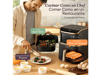 COSORI Turbo Tower Pro Smart™ Chef Edition — Freidora de aire, 2630 W, Negro, Doble Resistencia, 10.8 l