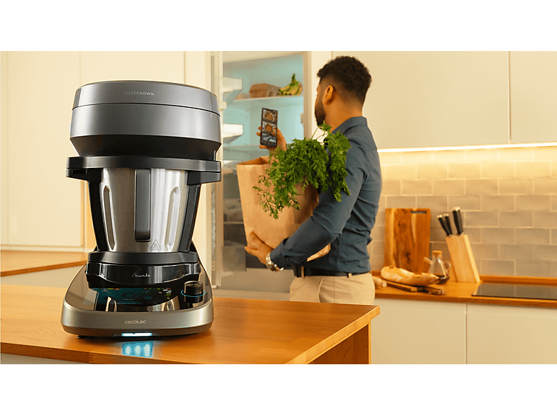 CECOTEC Mambo CooKing Total Gourmet — Robot de cocina, 2200W, Dispensador, Autolimpieza, Inox