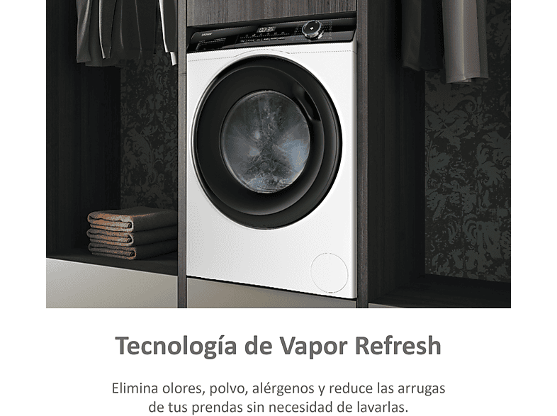 HAIER I-Pro Series 3 HW90-BP14939-S — Lavadora carga frontal, 9kg, Antibacterias, Blanco, 1400rpm
