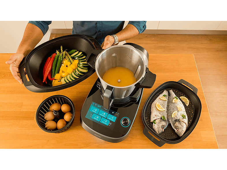CECOTEC Mambo CooKing Total Gourmet — Robot de cocina, 2200W, Dispensador, Autolimpieza, Inox