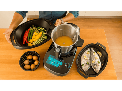 CECOTEC Mambo CooKing Total Gourmet — Robot de cocina, 2200W, Dispensador, Autolimpieza, Inox