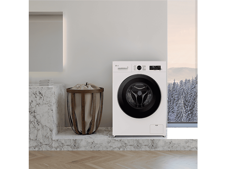 LG F4X1009NWK — Lavadora carga frontal, 9 kg, 10 programas, 1400 rpm, AI Direct Drive™