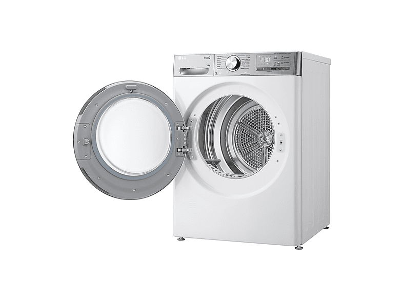 LG RH10V9AV2WR — Secadora bomba de calor, 10 kg, 14 programas, Blanco, Display LED