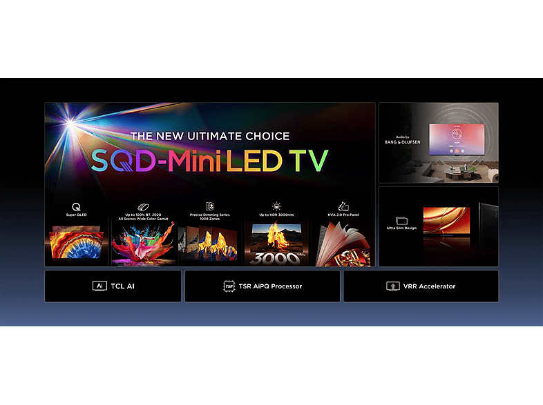 TCL 65C8L — TV SQD-Mini LED 65", 144Hz, Negro, UHD 4K, 5000 nits
