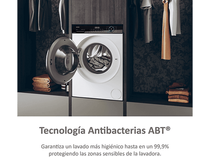 HAIER I-Pro Series 3 HW90-BP14939-S — Lavadora carga frontal, 9kg, Antibacterias, Blanco, 1400rpm