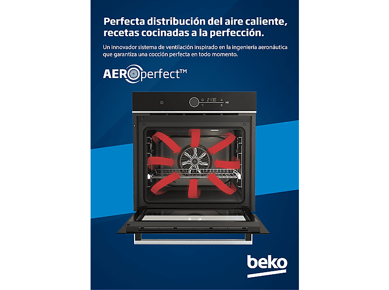 BEKO BBSE12120XD — Pack Horno + Placa, 59 cm, Inox, Horno Multifunción, 72 l