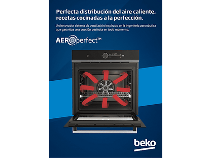 BEKO BBSE12120XD — Pack Horno + Placa, 59 cm, Inox, Horno Multifunción, 72 l