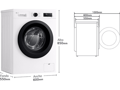 LG F4X1009NWK — Lavadora carga frontal, 9 kg, 10 programas, 1400 rpm, AI Direct Drive™