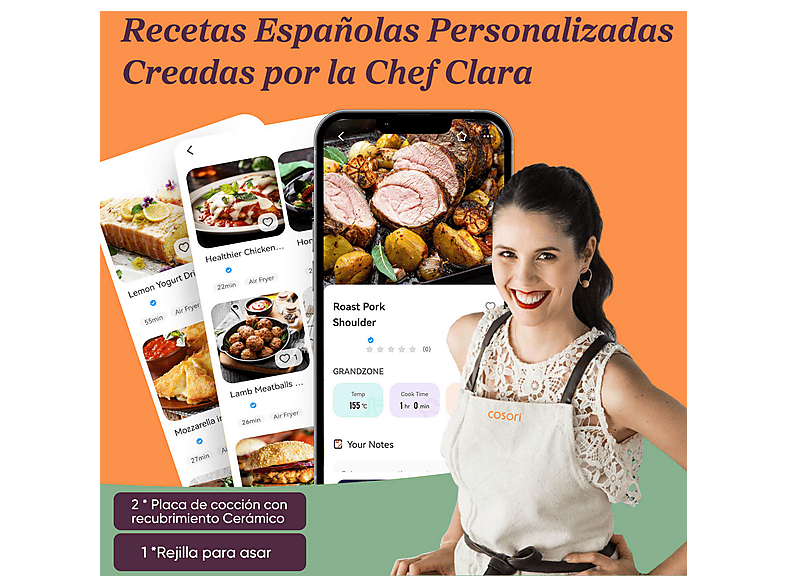 COSORI Turbo Tower Pro Smart™ Chef Edition — Freidora de aire, 2630 W, Negro, Doble Resistencia, 10.8 l